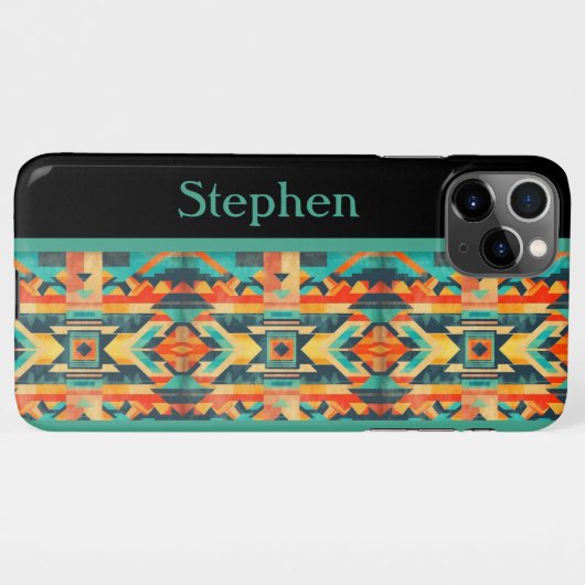 Monogrammed Native American Aztec iPhoneケース (裏面横)