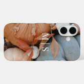 Monogrammed Orange And Blue Fall Pumpkins Case-Mate iPhoneケース (裏面 (横))