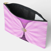 Monogrammed Orchid Pink Jewel Textile Illusion   アクセサリーポーチ (見開き)