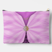 Monogrammed Orchid Pink Jewel Textile Illusion   アクセサリーポーチ (裏面)