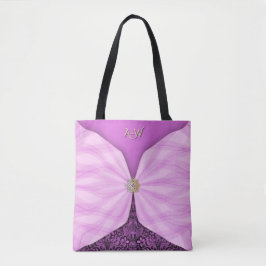 Monogrammed Orchid Pink Jewel Textile Illusion Tot トートバッグ