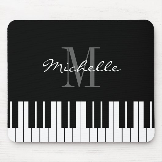 Monogrammed piano keys mouse pad for pianist マウスパッド (正面)