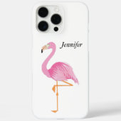 Monogrammed pink flamingo cell case cover Case-Mate iPhoneケース (裏面)