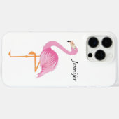 Monogrammed pink flamingo cell case cover Case-Mate iPhoneケース (裏面 (横))