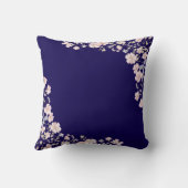 Monogrammed Pink Flowers and Lace Floral クッション (裏面)