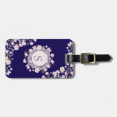 Monogrammed Pink Flowers and Lace Floral ラゲッジタグ (正面横)