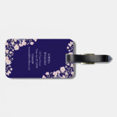 Monogrammed Pink Flowers and Lace Floral ラゲッジタグ (裏面横)