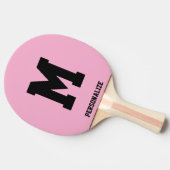 Monogrammed pink ping pong table tennis paddle 卓球ラケット (横)