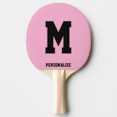 Monogrammed pink ping pong table tennis paddle 卓球ラケット (正面)