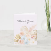 Monogrammed Pretty Tropical Flower Bouquet Floral サンキューカード (正面)