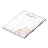 Monogrammed Pretty Tropical Flower Bouquet Floral ノートパッド (回転)