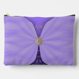 Monogrammed Purple Jewel Textile Illusion  アクセサリーポーチ