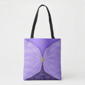 Monogrammed Purple Jewel Textile Illusion トートバッグ (正面)