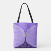 Monogrammed Purple Jewel Textile Illusion トートバッグ (裏面)