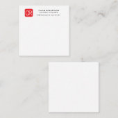 Monogrammed Red White Professional Plain エンクロージャーカード (正面/裏面)