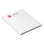 Monogrammed Red White Professional Plain ノートパッド (アングル)