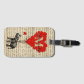 Monogrammed romantic elephant and heart ラゲッジタグ (正面横)