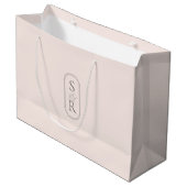 Monogrammed Rose Personalized Wedding Welcome Bag ラージペーパーバッグ (正面アングル)