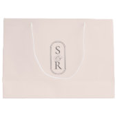 Monogrammed Rose Personalized Wedding Welcome Bag ラージペーパーバッグ (裏面)