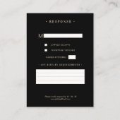 Monogrammed RSVP Gold Wedding Initials Flourish エンクロージャーカード (裏面)