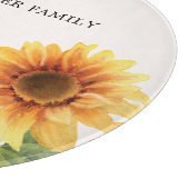 Monogrammed Rustic Yellow Sunflower Garden カッティングボード (角)