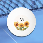 Monogrammed Rustic Yellow Sunflower Garden 卓球ボール