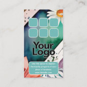 Monogrammed S Daisy Floral Watercolor Logo 名刺 (裏面)