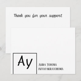 Monogrammed Small Business Info ノートカード