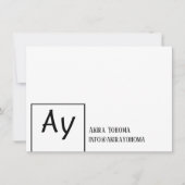 Monogrammed Small Business Info ノートカード (正面)