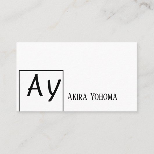 Monogrammed Small Business Info 名刺 (正面)