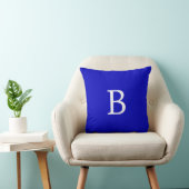 Monogrammed Solid Color Cobalt Blue クッション (椅子)