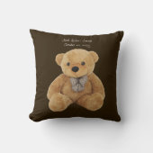 Monogrammed teddy bear reversible throw Pillow クッション (正面)