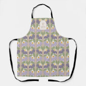 Monogrammed Vintage Purple Floral Apron エプロン (正面)