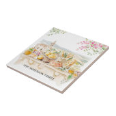 Monogrammed Watercolor Tuscany Mediterranean Italy タイル (側面)