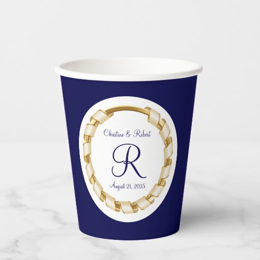 Monogrammed Wedding paper cups 紙コップ (正面)