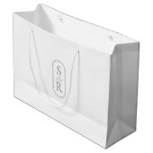 Monogrammed White Personalized Wedding Welcome Bag ラージペーパーバッグ (正面アングル)