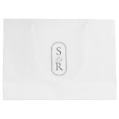 Monogrammed White Personalized Wedding Welcome Bag ラージペーパーバッグ (裏面)