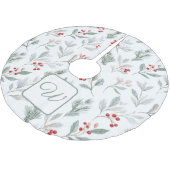 Monogrammed Winter Foliage Christmas Tree Skirt ブラッシュドポリエステルツリースカート (アングル)