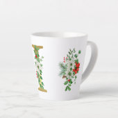 Monogrammed Xmas Latte Mug-Gold Letter カフェラテマグ (右アングル)