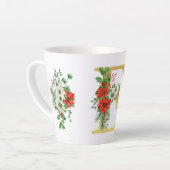 Monogrammed Xmas Latte Mug-Gold Letter カフェラテマグ (左アングル)