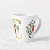 Monogrammed Xmas Latte Mug-Gold Letter カフェラテマグ (右アングル)