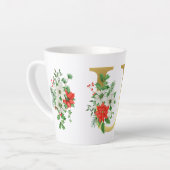 Monogrammed Xmas Latte Mug-Gold Letter カフェラテマグ (左アングル)