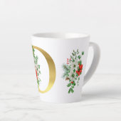 Monogrammed Xmas Latte Mug- Gold Letter カフェラテマグ (右アングル)