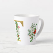 Monogrammed Xmas Latte Mug-Gold Letter カフェラテマグ (右アングル)
