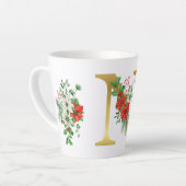 Monogrammed Xmas Latte Mug-Gold Letter カフェラテマグ (左アングル)