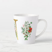 Monogrammed Xmas Latte Mug-Gold Letter カフェラテマグ (右)