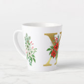 Monogrammed Xmas Latte Mug- Gold Letter カフェラテマグ (左アングル)