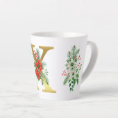 Monogrammed Xmas Latte Mug- Gold Letter カフェラテマグ (右アングル)