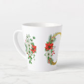 Monogrammed Xmas Latte Mug-Gold Letter カフェラテマグ (左アングル)