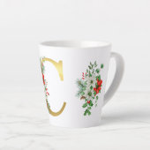 Monogrammed Xmas Latte Mug-Gold Letter カフェラテマグ (右アングル)